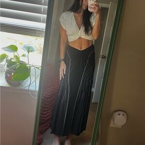 Vintage marithe + girbraud navy Maxi Skirt